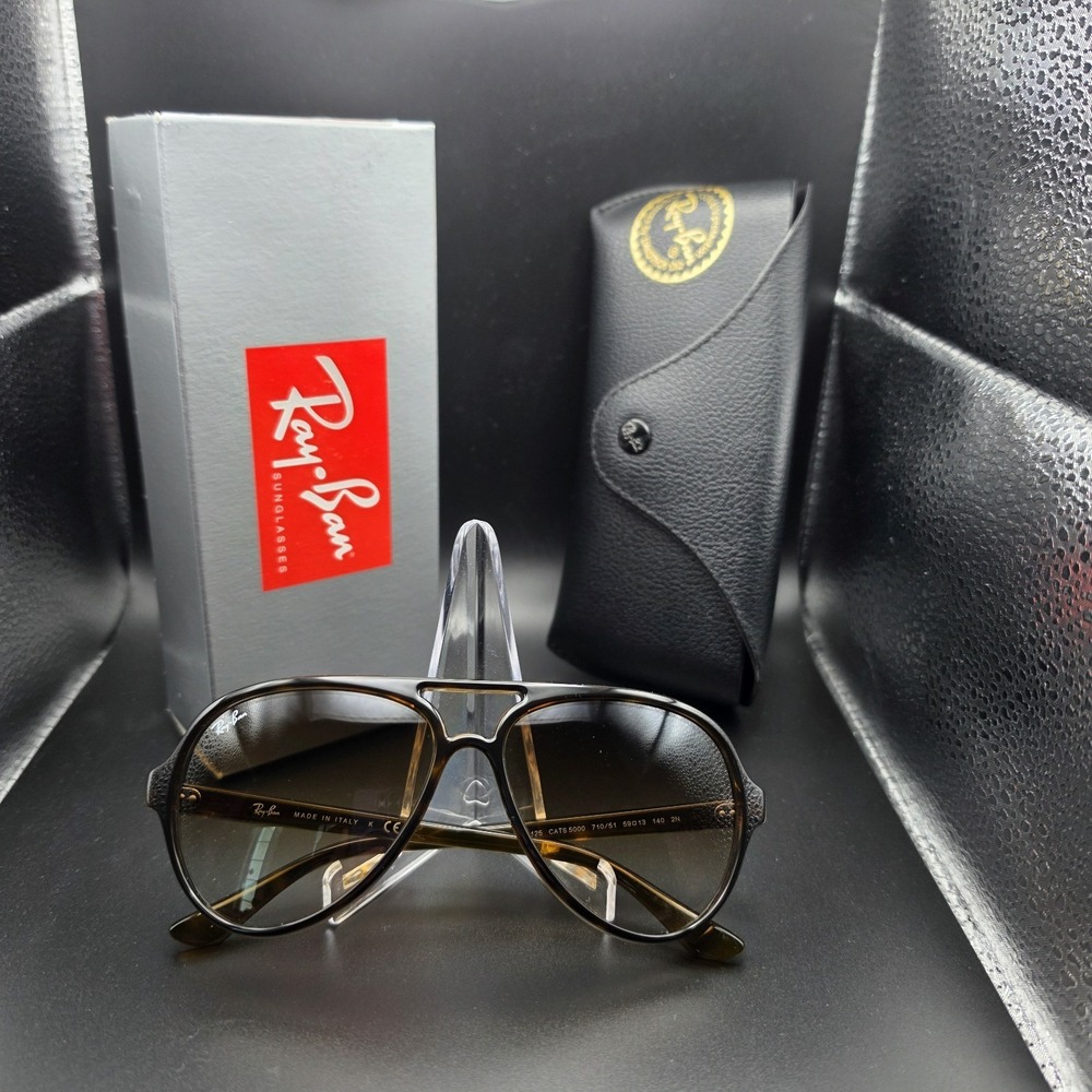 Ray-Ban CATS 5000 RB4125 Aviator Unisex Sunglasses Brown Gradient Lens Unisex